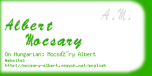 albert mocsary business card